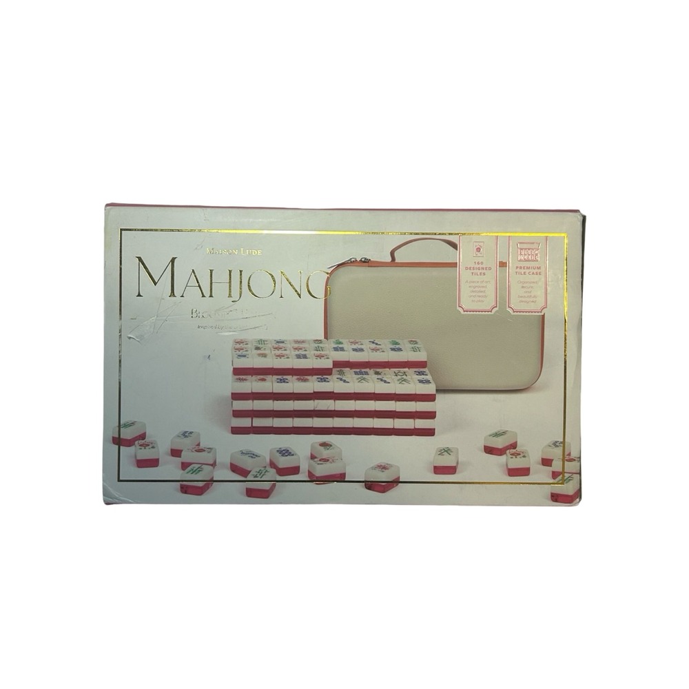 NEW Maison Lude Mahjong Blooming 160 Tile Set Pink Floral Premium Travel Case